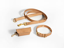 Load image into Gallery viewer, Beige Dog Collar Walk Kit + Poop Bag Holder
