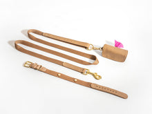 Load image into Gallery viewer, Beige Dog Collar Walk Kit + Poop Bag Holder

